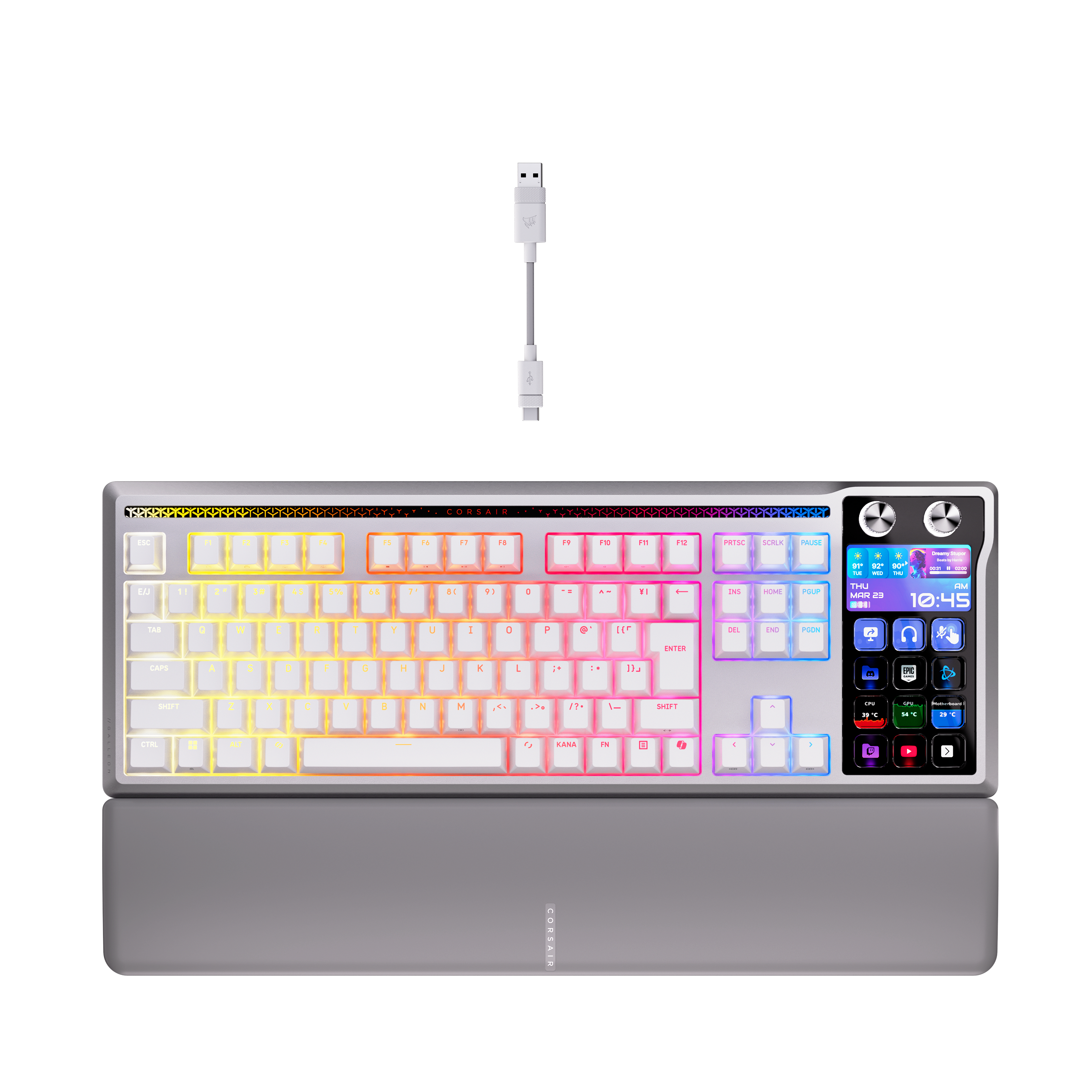GALLEON 100 SD Stream Deck-Integrated Mechanical Keyboard - White (NA)